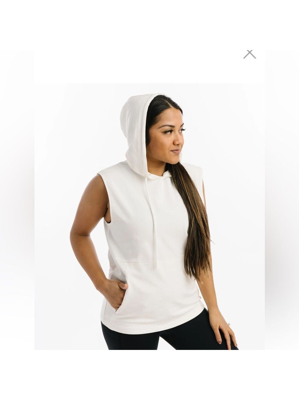 ZYIA Women’s NWT Fighter Sleeveless Hoodie White XL - Picture 2 of 10